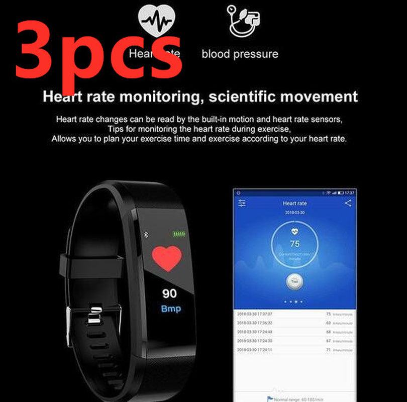 Smart Bracelet with Bluetooth Wristband Heart Rate Monitor Watch Activity Fitness Tracker