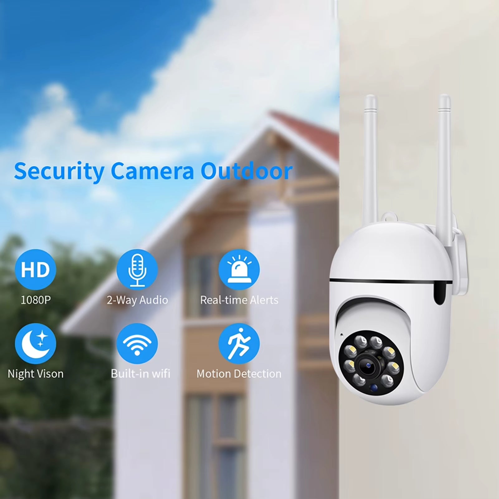 Smart Security Camera 1080P HD Home Camera with Night Vision Motion Detection Tilt 350° for Baby Pet Older