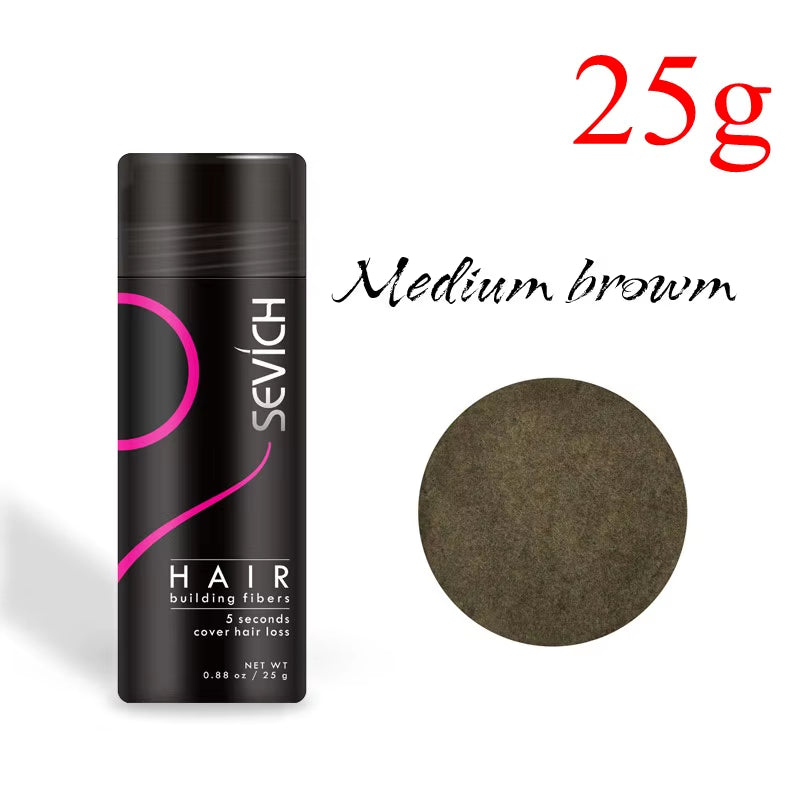 10 Colors Hair Fibers Keratin 25G Hair Building Fibers Thickening Spray Hair Loss Products Instant Regrowth Powders