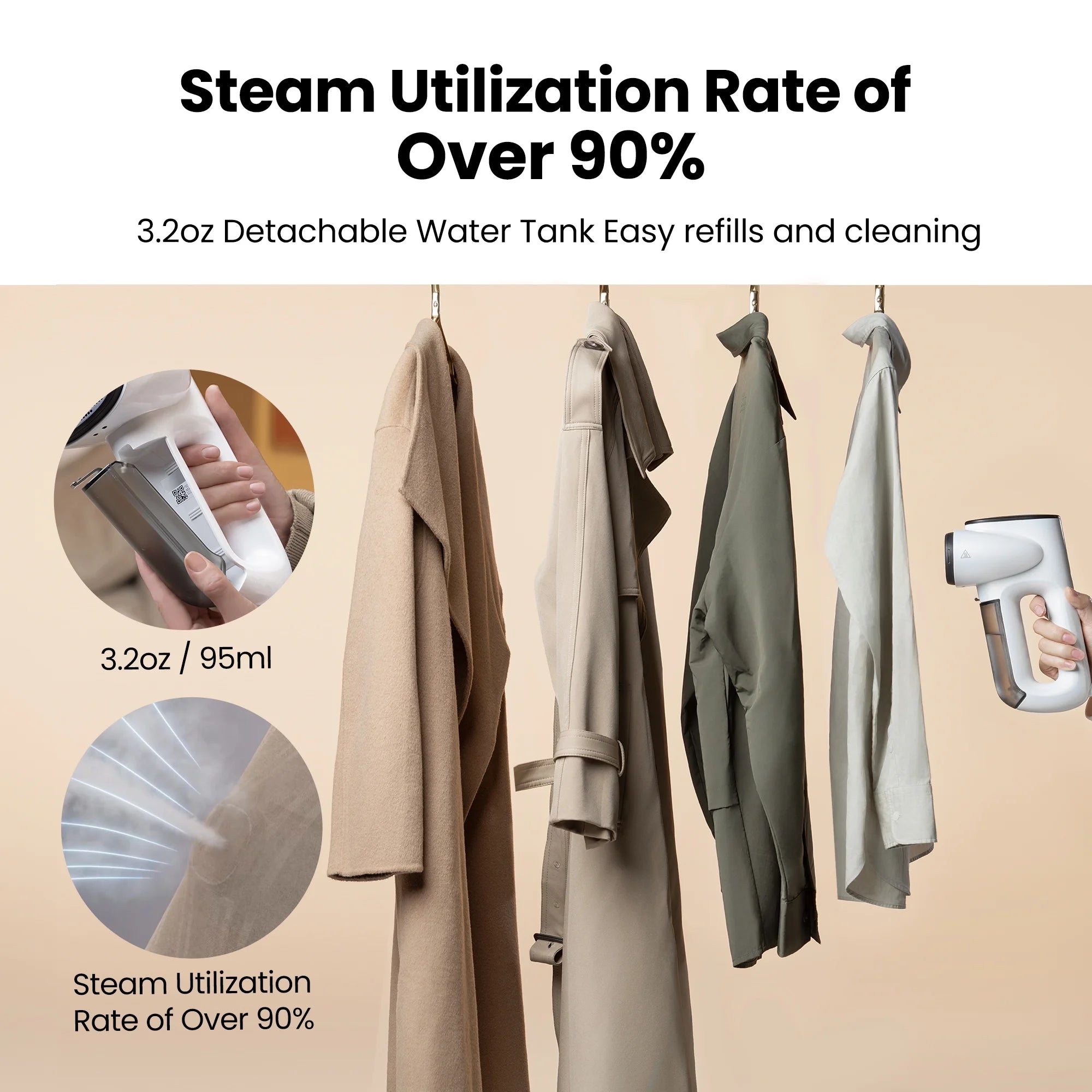 Magic 1 Portable Hand Held Ironing Wrinkle Fabric Steamer, 2300Pa Suction Vacuum Steamer&Iron,Ready-To-Wear Clothes Steamer for Travel