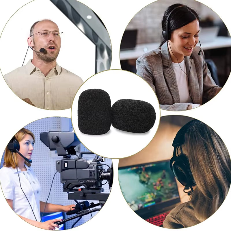 5 Pcs Small Foam Mini Microphone Covers for Headset Microphone Mic Cover for Headset Protection for Lavalier Microphones