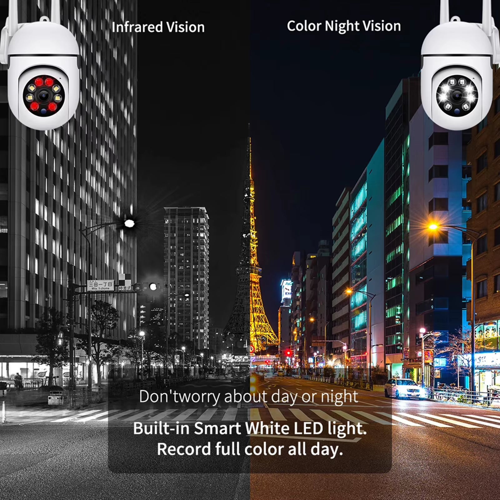 Smart Security Camera 1080P HD Home Camera with Night Vision Motion Detection Tilt 350° for Baby Pet Older