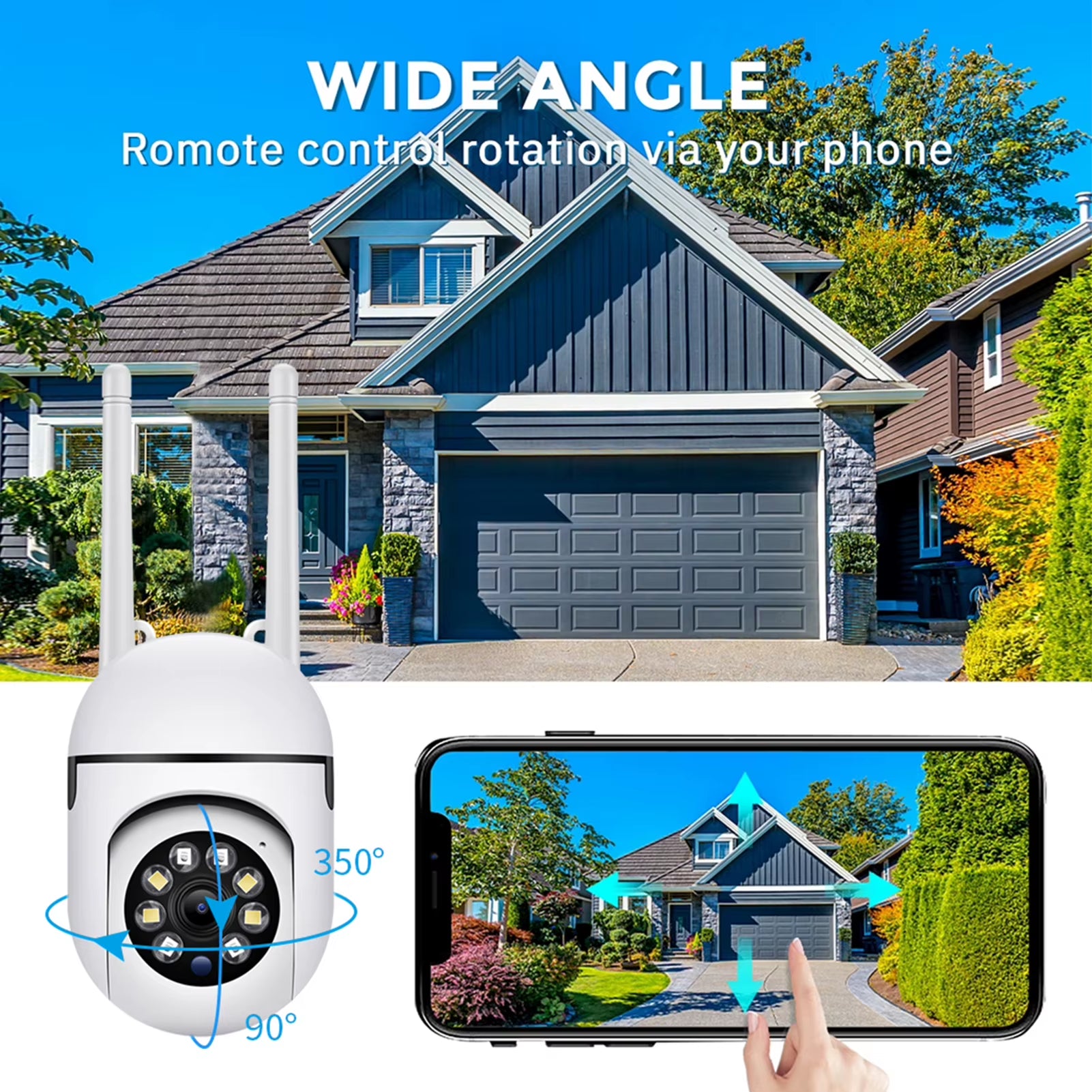 Smart Security Camera 1080P HD Home Camera with Night Vision Motion Detection Tilt 350° for Baby Pet Older