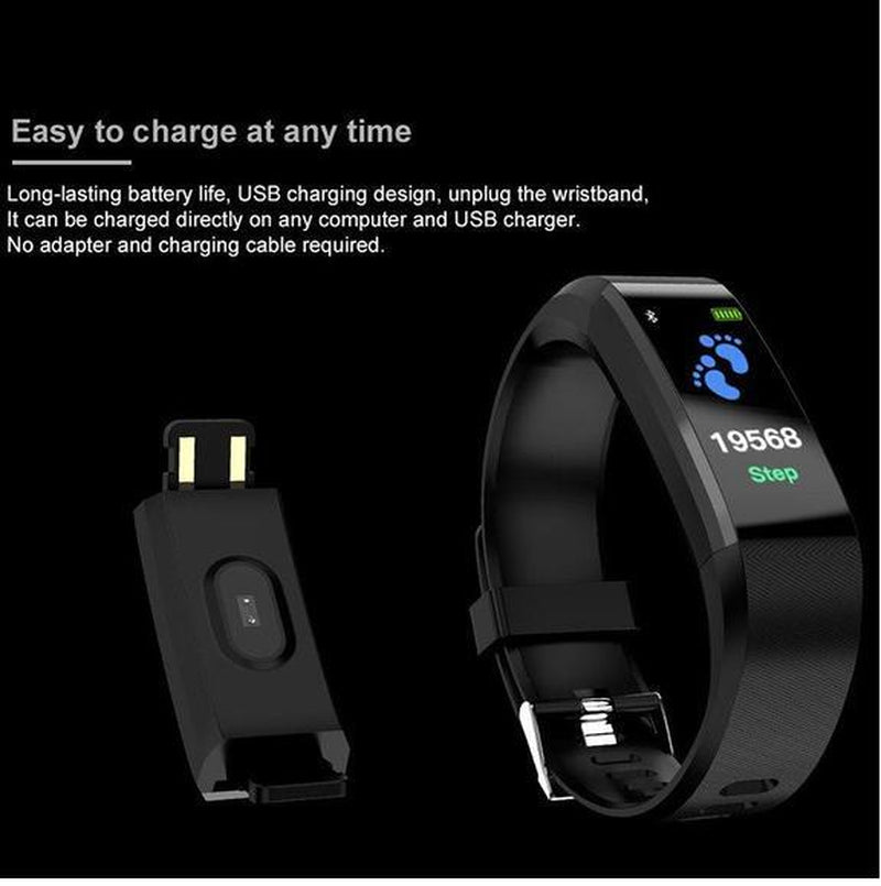 Smart Bracelet with Bluetooth Wristband Heart Rate Monitor Watch Activity Fitness Tracker