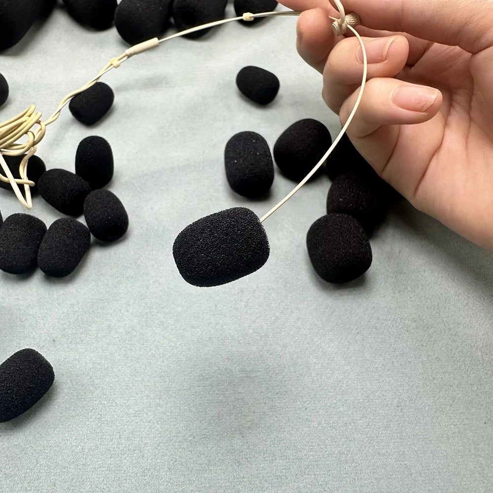 5 Pcs Small Foam Mini Microphone Covers for Headset Microphone Mic Cover for Headset Protection for Lavalier Microphones
