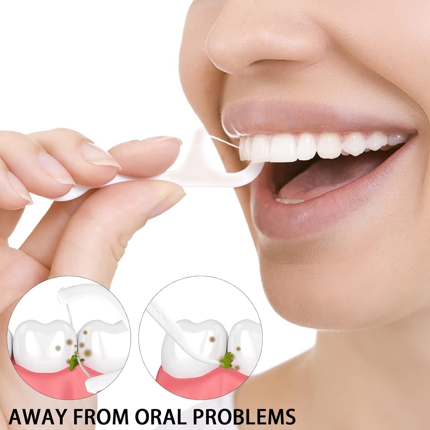 Floss Sticks for Adults Toothpicks Floss Picks Dental Floss Portable Floss Dispenser Floss Box Dental Floss Picks Dispenser Floss Pick Holder Automatic Floss Organizer Travel Floss (Black+Black)