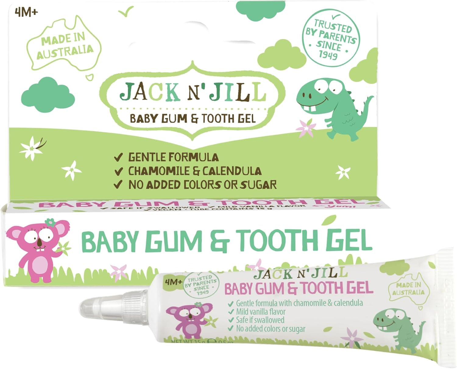 Baby Gum and Tooth Gel - Natural Teething Relief Gel for Babies, Gentle Formula with Chamomile and Calendula, No Added Sugars or Colors, Suitable for 4 Months and up - 15 G