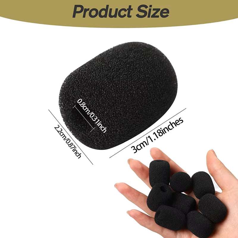 5 Pcs Small Foam Mini Microphone Covers for Headset Microphone Mic Cover for Headset Protection for Lavalier Microphones