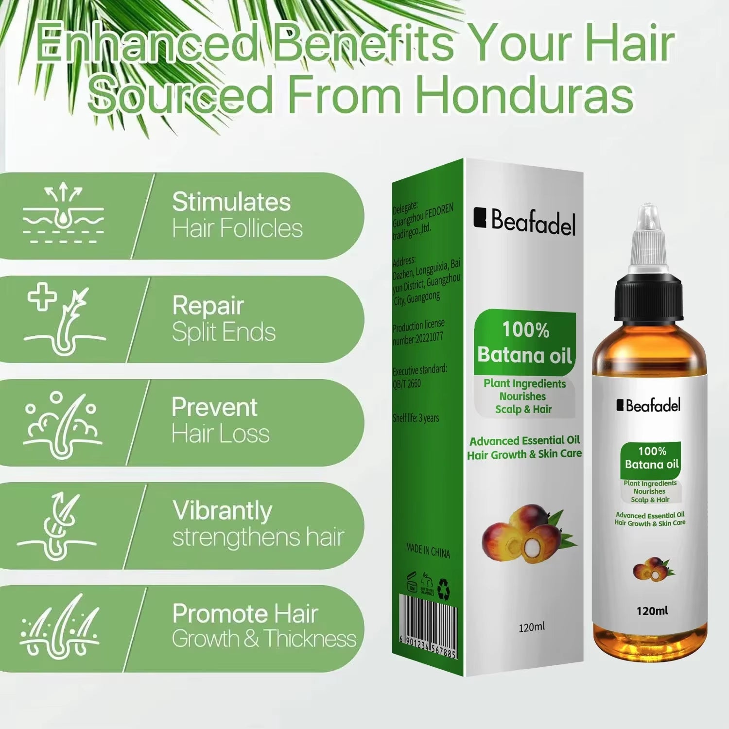 Batana Oil Hair Growth for Men Women Fast Growing Products Essential Oils Ginger anti Hair Loss Scalp Treatment Hair Care 120Ml