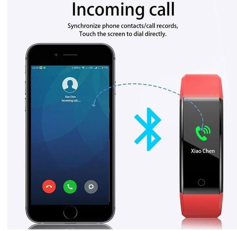 Smart Bracelet with Bluetooth Wristband Heart Rate Monitor Watch Activity Fitness Tracker