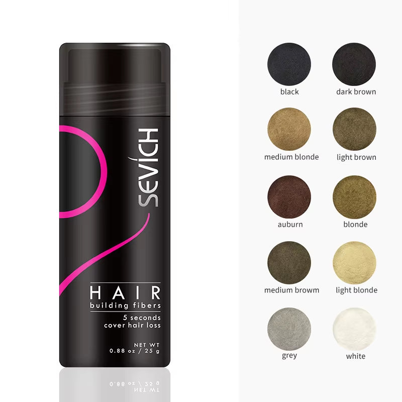 10 Colors Hair Fibers Keratin 25G Hair Building Fibers Thickening Spray Hair Loss Products Instant Regrowth Powders