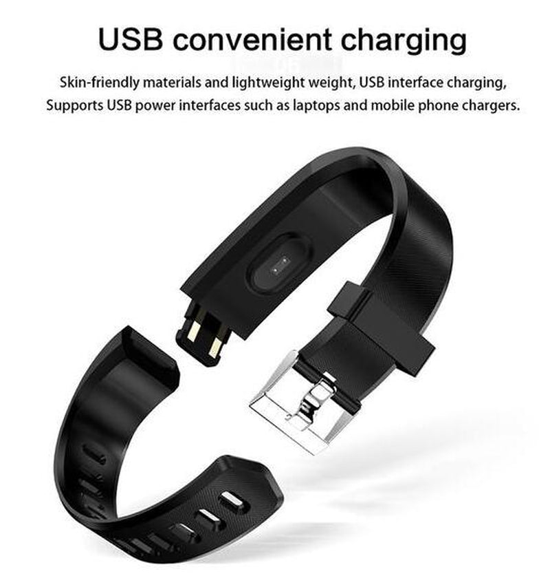 Smart Bracelet with Bluetooth Wristband Heart Rate Monitor Watch Activity Fitness Tracker